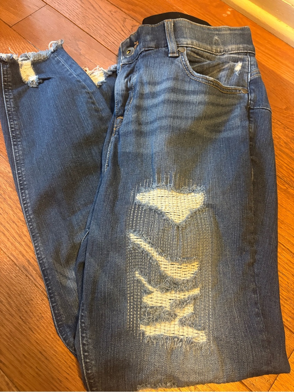 Torrid Distressed Blue Denim Jeans - Ripped Detail